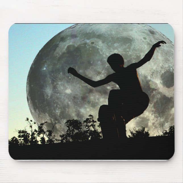 ZAZ103.Sk8ter Moon Launch. Mouse Pad (Front)