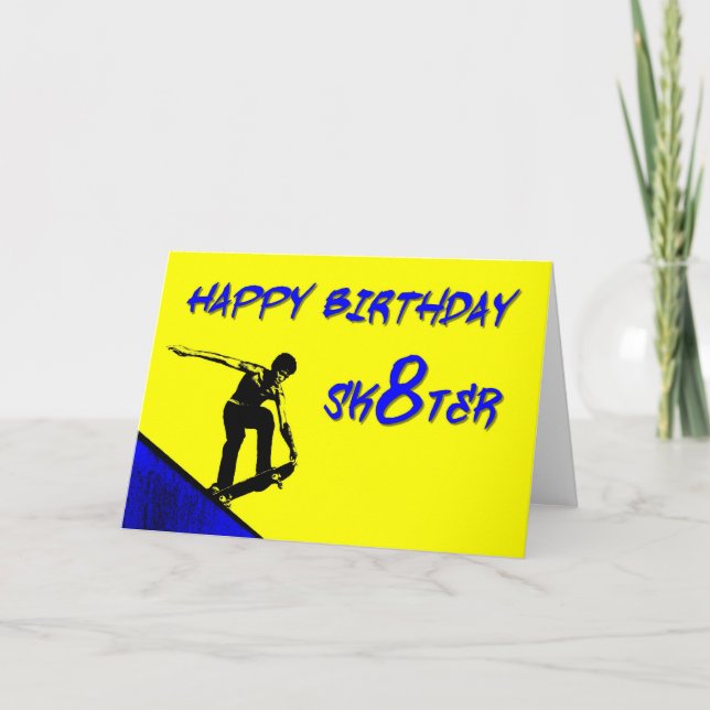 ZAZ256 Happy Birthday Sk8ter Card (Front)