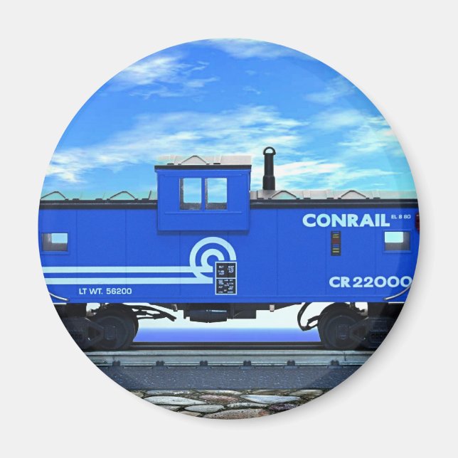 ZAZ420 Blue Caboose Magnet (Front)
