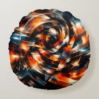 Zazzeled — Abstract Vision of Motion & Mind Round Pillow