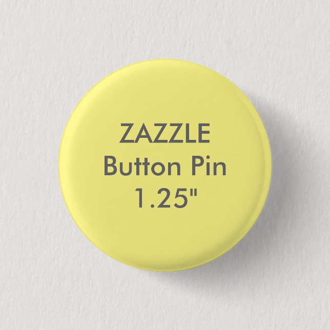 Zazzle Blank Custom 1 1/4" Button Pin PALE YELLOW (Front)
