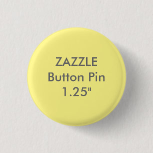 Zazzle Blank Custom 1 1/4" Button Pin PALE YELLOW
