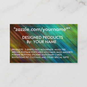 ZAZZLE BUSINESS CARD- zazzle.com/yoourname*" Card