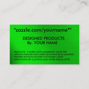 ZAZZLE BUSINESS CARD- zazzle.com/yourname*" Card
