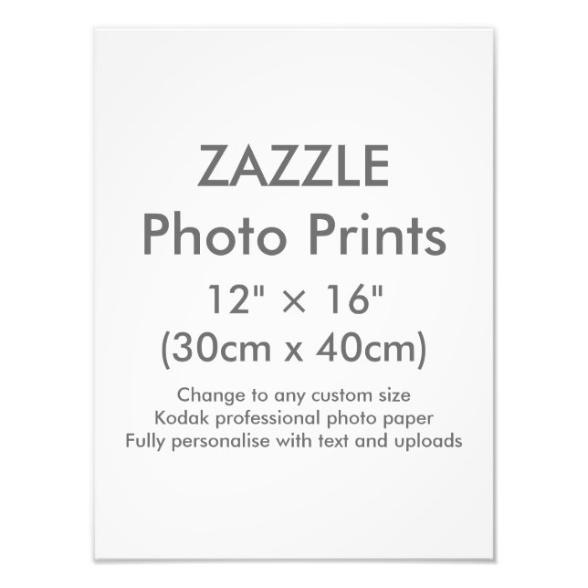 Zazzle Custom 12" × 16" Photo Print Template (Front)