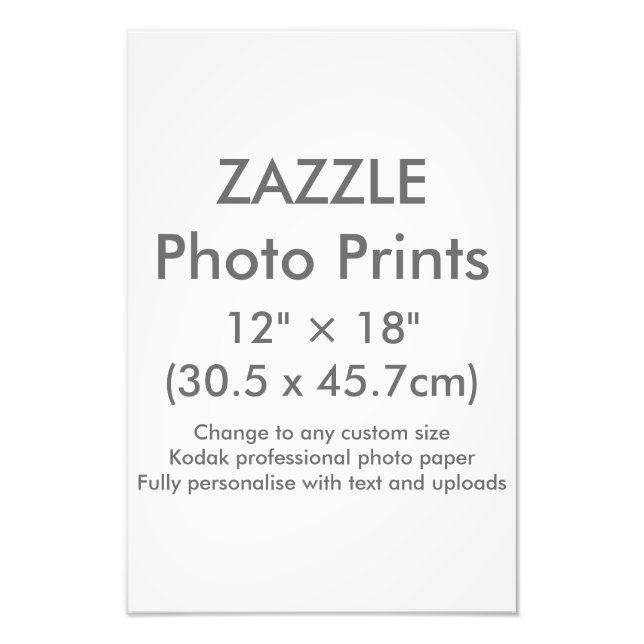 Zazzle Custom 12" × 18" Photo Print Template (Front)