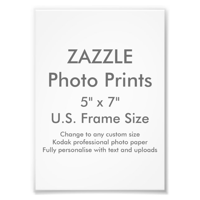 Zazzle Custom 5" x 7" Photo Print (US Frame Size) (Front)