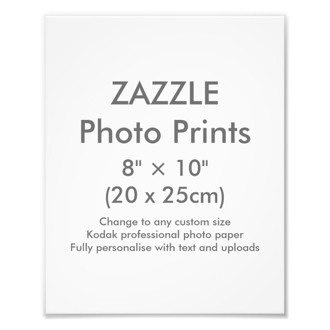 Zazzle Custom 8" × 10" Photo Print Template (Front)