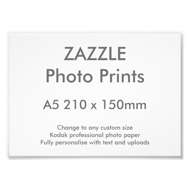Zazzle Custom A5 21 x 15 cm Impression photo (Devant)