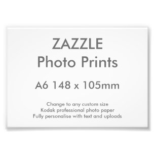Zazzle Custom A6 14,8 x 10,5 cm Impression photo