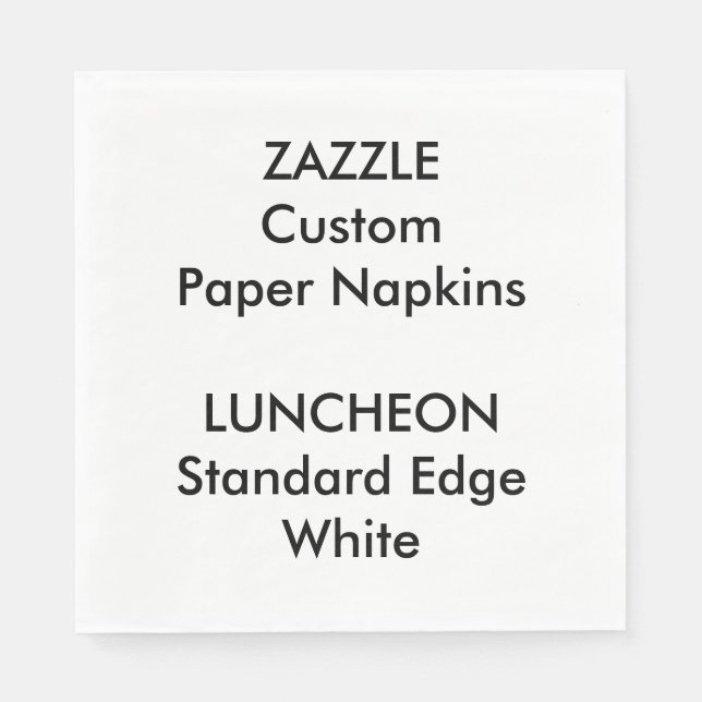 Zazzle Custom Large WHITE Luncheon Paper Napkins (Front)