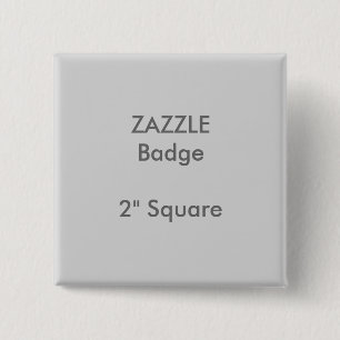 ZAZZLE Custom Printed 2" Square Badge GREY 2 Inch Square Button