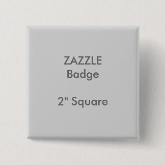 ZAZZLE Custom Printed 2" Square Badge GREY 2 Inch Square Button