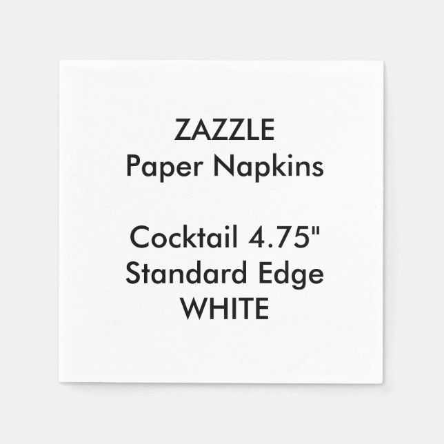 ZAZZLE Custom Small WHITE Cocktail Paper Napkins (Front)
