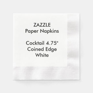 ZAZZLE Custom WHITE Coined Cocktail Paper Napkins