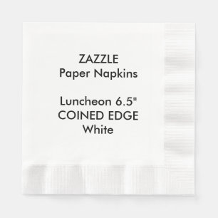 ZAZZLE Custom WHITE Coined Luncheon Paper Napkins