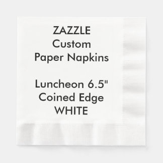 Zazzle Custom WHITE Coined Luncheon Paper Napkins
