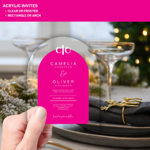 Zazzle Invitation de mariage en acrylique rose cla