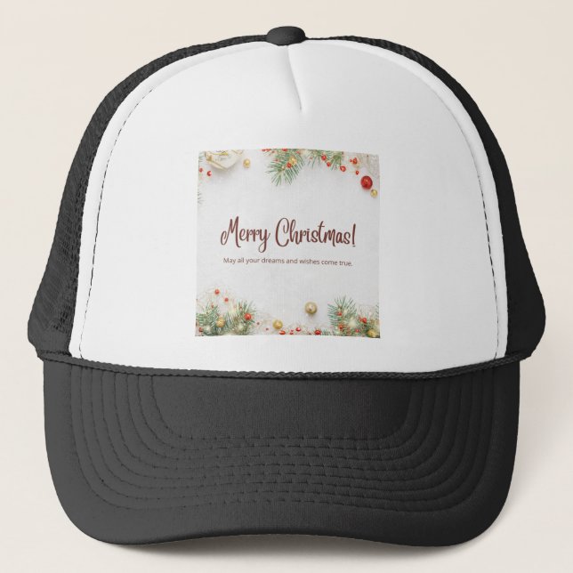 Zazzle Merry Christmas Trucker Hat (Front)