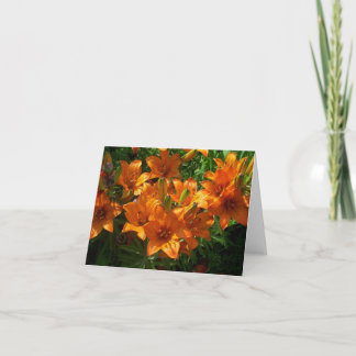 Zazzle Orange Floral Blank Carte pour notes