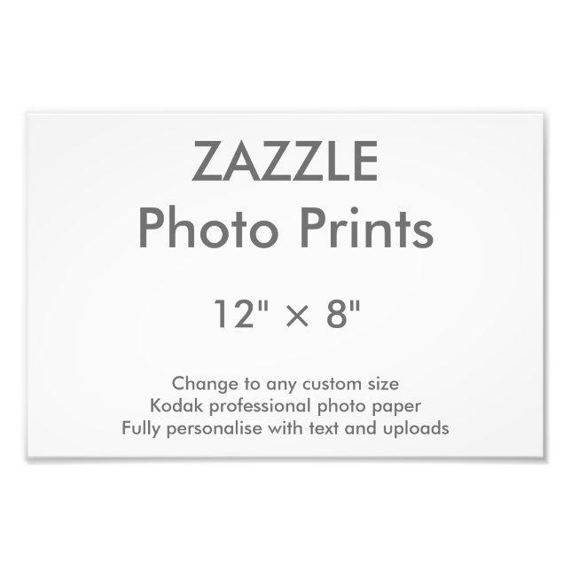 Zazzle Personnalisé 12" x 8" Impression photo 30 x (Devant)