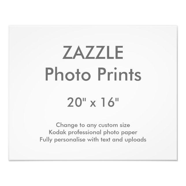Zazzle Personnalisé 20" x 16" Impression photo 50  (Devant)