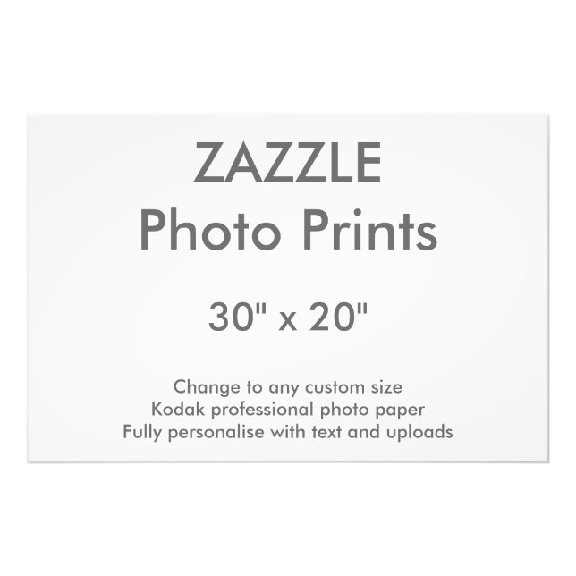 Zazzle Personnalisé 30 po x 20 po Impression photo (Devant)