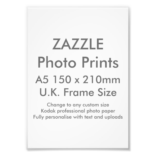Zazzle personnalisé A5 Photo Imprimer Royaume-Uni  (Devant)