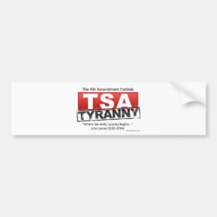 Zazzle TSA Tyranny Image Bumper Sticker