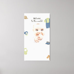Zazzle welcome to the world canvas print