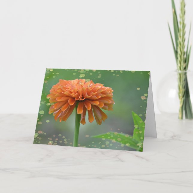 Zazzled Zinnia Note Card (Front)