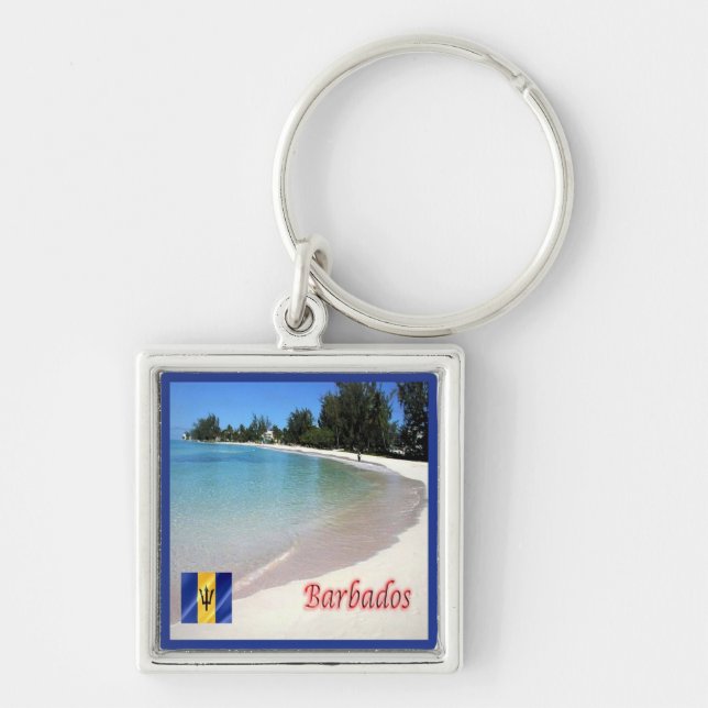 zBB007 BARBADOS The Beach, Sea View, Keychain (Front)
