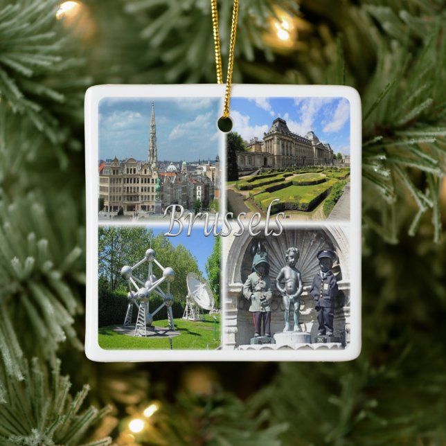 zBE009 BRUSSELS Bruxelles Belgium, Ceramic Ornament (Tree)