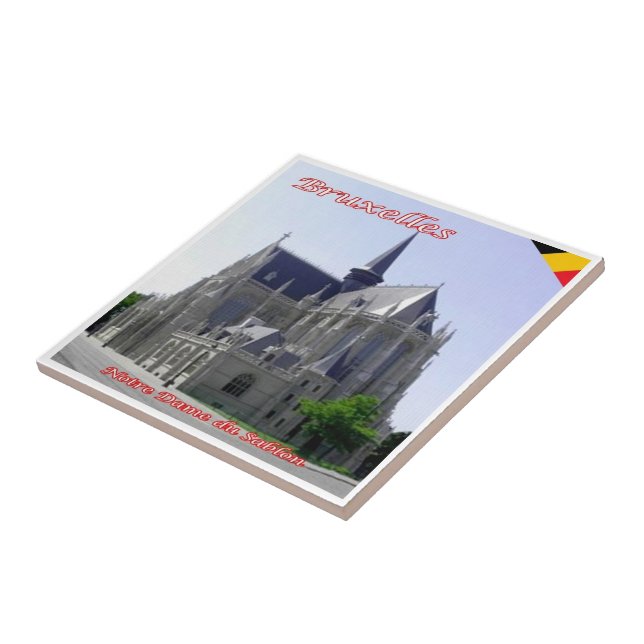 zBE021 BRUSSELS BRUXELLES Notre-Dame du Sablon, Tile (Side)