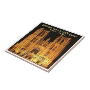 zBE029 BRUSSELS BRUXELLES Cathedral Saints Michel Tile