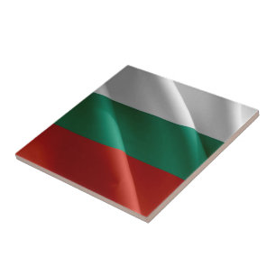 zBG002 BULGARIAN waving FLAG Bulgaria, Tile
