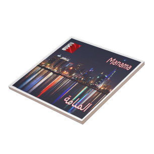 zBH006 MANAMA night view, Bahrain, Asia, Tile