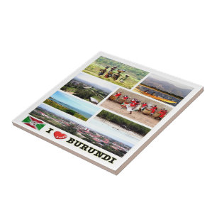 zBI003 BURUNDI I LOVE,  Mosaic, Africa, Tile