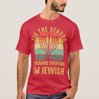zBkX Vintage Tis The Season Hanukkah Chanukah Jewi T-Shirt
