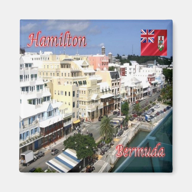 zBM004 HAMILTON, Front Street, Bermuda, Fridge Magnet (Front)