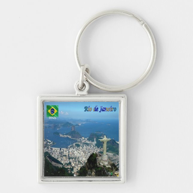 zBR023 panorama of RIO DE JANEIRO, Brazil, Keychain (Front)