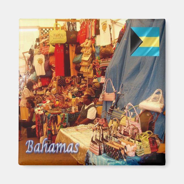 zBS006 BAHAMAS, Straw Market, America, Fridge Magnet (Front)