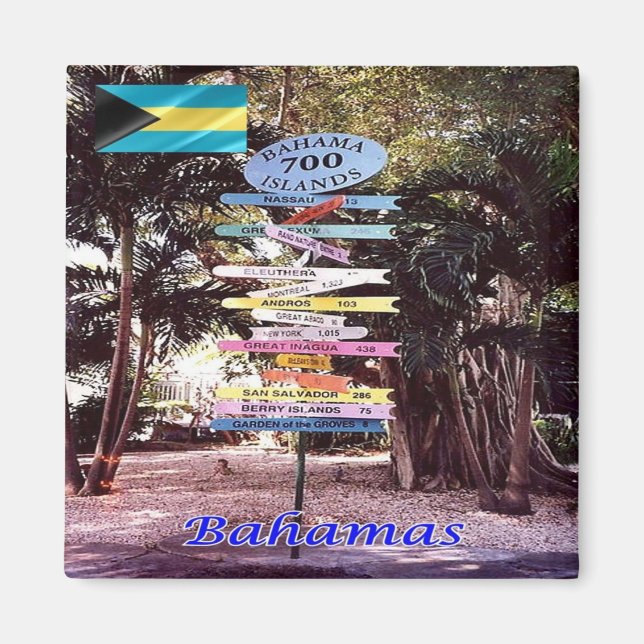 zBS011 BAAMAS, Direction Sign, America, Fridge Magnet (Front)
