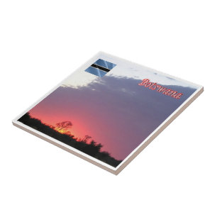 zBW004 BOTSWANA Sunrise, Africa, Tile