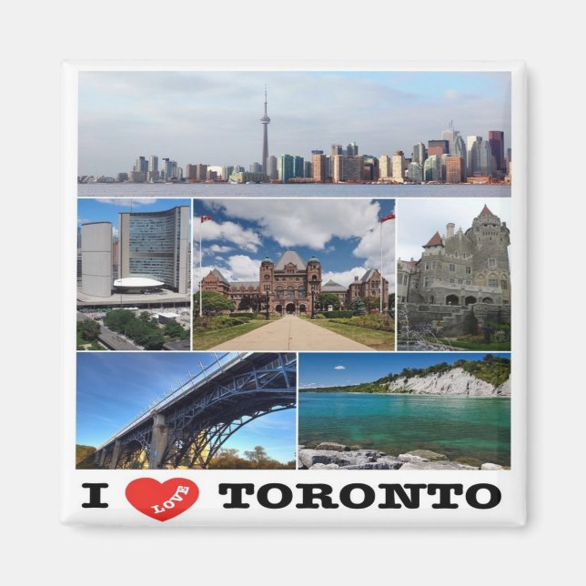 zCA014 TORONTO I Love, Mosaic, Canada. Fridge Magnet (Front)