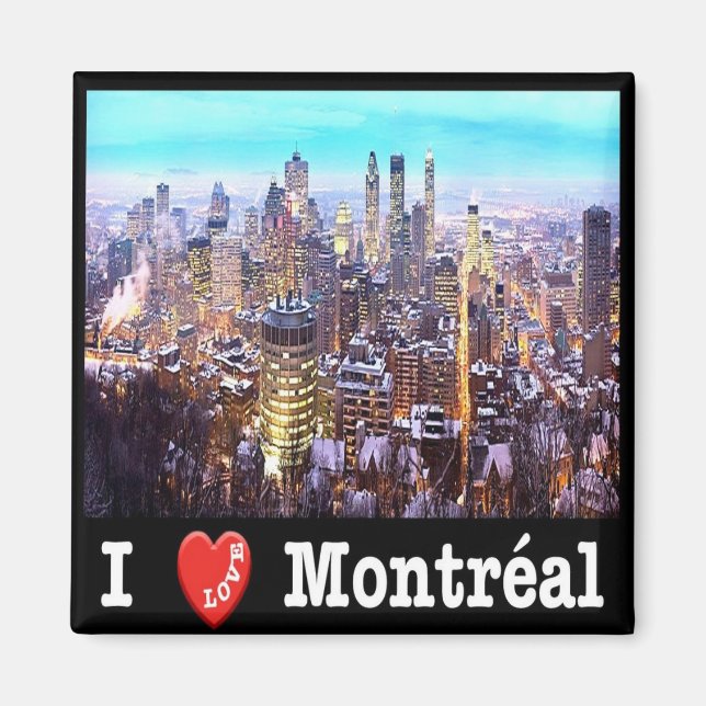 zCA028 MONTREAL I Love, Panorama, Canada, Fridge Magnet (Front)