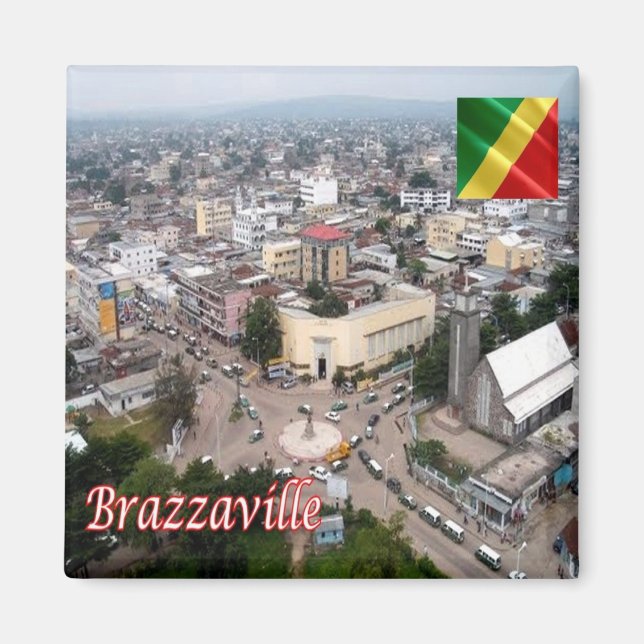 ZCG006 BRAZZAVILLE, Republic of the Congo, Fridge Magnet (Front)
