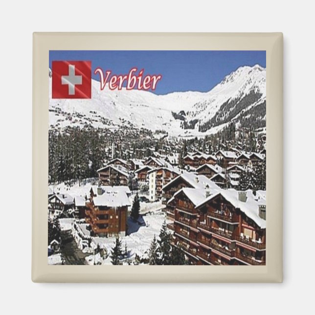 zCH009 VERBIER Pic Swiss - Fridge Magnet (Front)