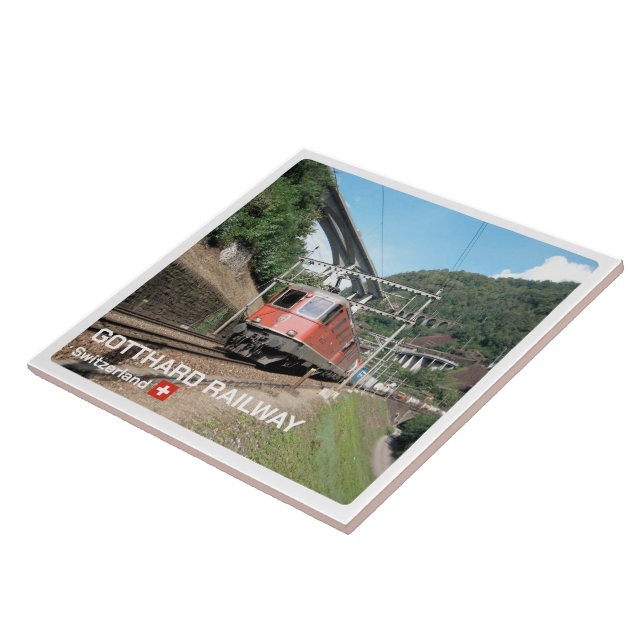 zCH019 THE GOTTHARD RAILWAY Swiss, Tile (Side)
