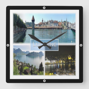 zCH043 LUCERNE Switzerland, Square Wall Clock